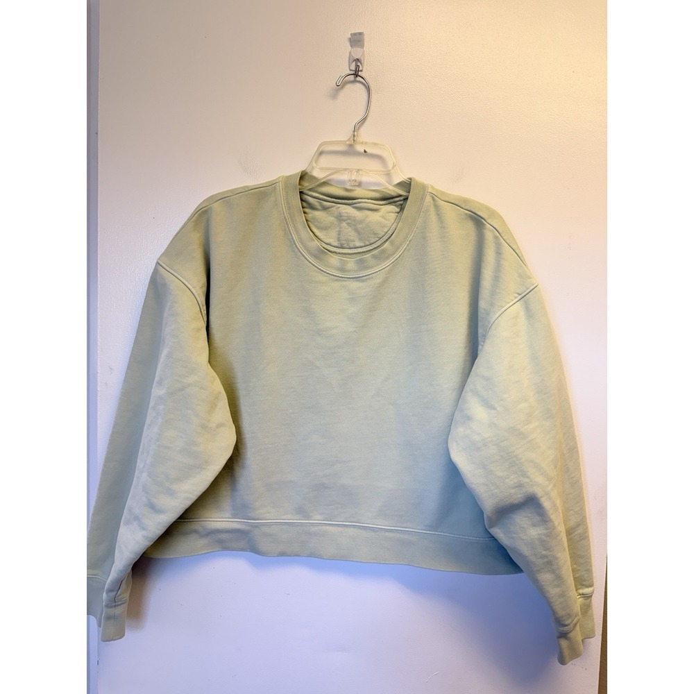 Girlfriend Collective Crop Sweatshirt Women XXL Long Sleeve Pale Green Cotton